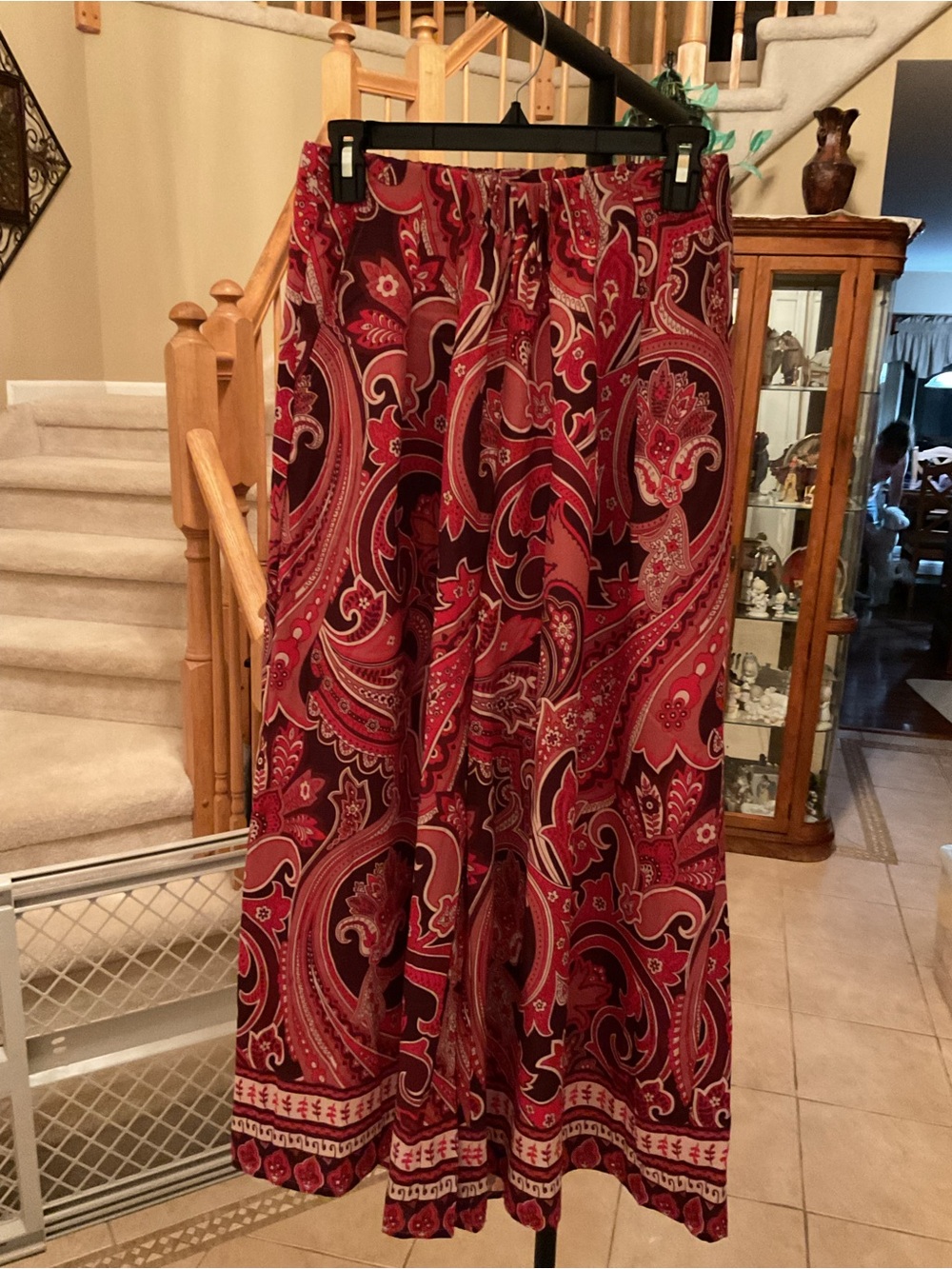 Umgee Red Paisley Wide Leg Pants